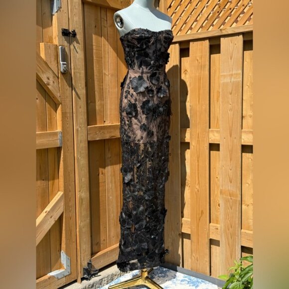 🆕 BRONX & BANCO 🧿 NWOT Jasmine Noir Floral Embroidered Maxi Dress, Sz XS US 2 - Picture 6 of 15